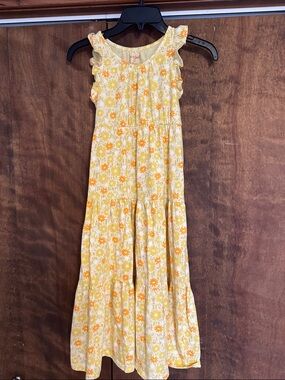 Cat & Jack Yellow Floral Maxi Dress with Ruffle Sleeves